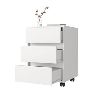Armadietto Portadocumenti Artemisa Superior a 3 Cassetti con Quattro Ruote, Top Bianco - Product Image 4