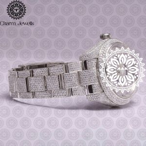 Charm_Jewells Luxury Stainless Steel <b>Watch</b> Round Case 36mm Analog Quartz <b>Diamond</b> Bezel Women's Fashion - Product Image 2