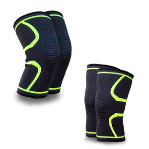 Neoprene Knee Pads Knitted Black Green Breathable Quick Dry Compression Sleeve Unisex Pull-On All Seasons Protection Sport - Product Image 1