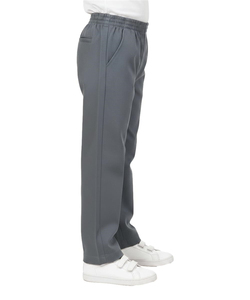 Pantalon d'école gris, taille élastique, pantalon uniforme pour garçons, coupe droite, tissu sergé confortable, uniforme scolaire. - Product Image 3
