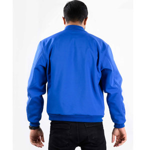 Customized Embroidered Logo Patches Patchwork Design Quilted 100% Wool Thick Windproof Winter Varsity <b>Jacket</b> <b>Men</b> Casual Ribbed - Product Image 5