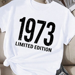 Camiseta Comfit de Edición Limitada de 1973 para Mujer, Informal, de Poliéster, Cuello Redondo, Manga Corta, con Estampado - Product Image 2