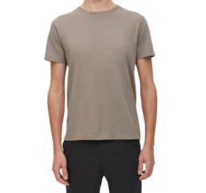 T-shirt à manches courtes en coton et polyester, couleur unie, grande taille pour homme, tendance mode quotidienne, avec logo personnalisé - Product Image 1