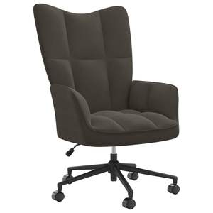 Silla de Oficina de Terciopelo Gris Oscuro, 100% Poliéster, Acero Mediano, 'Chill Chair' - Product Image 2