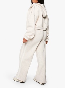 <b>Women's</b> High Quality Slim-Fitting Crop Hoodie Tracksuit in Grey XL Size Summer Winter Season Casual Style Elasticated Waistband - Product Image 5