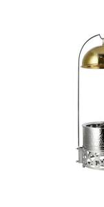 Plat à chafing en acier inoxydable doré martelé avec couvercle, chauffe-plat rond de luxe pour soupes et buffets, avec support suspendu, idéal pour les mariages au Moyen-Orient et au Golfe - Product Image 4