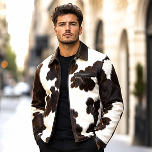 2026 Custom Cow Skin Button Bomber <b>Jacket</b> Tan White Premium Biker Style Vintage Slim Fit <b>Summer</b> Motorcycle Windproof <b>Men</b> - Product Image 6