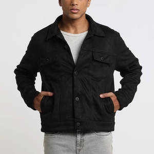 Veste en daim pour homme de qualité supérieure, à manches longues, très vendue, avec fermeture éclair, look élégant, vente directe d'usine, veste de camionneur pour homme - Product Image 1