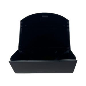 Étui rigide pliable en cuir PU texturé et doublure polaire pour lunettes, disponible en plusieurs couleurs - Product Image 4