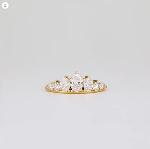 Moissanite Stone <b>Ring</b> for Women 925 Sterling Silver Yellow <b>Gold</b> Plated Engagement <b>Ring</b> Elegant Wedding Promise Jewelry - Product Image 1
