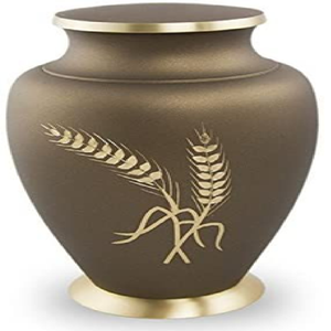 Urna blanca pura con una delicada banda de hojas plateadas. Diseño tranquilo y elegante disponible a precios de mayorista. - Product Image 6