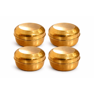 Gold Polished Pure Brass Round Sweet Ball <b>Box</b> With Lid For Tabletop Kitchenware Laddu Storage Organizer Brass <b>Mithai</b> <b>Box</b> - Product Image 4