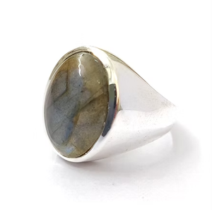 925 Sterling Silver Unisex <b>Labradorite</b> Gemstone <b>Ring</b> Fine Jewelry for Everyday Wear Best For Gifts - Product Image 2
