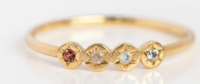 Bague de mariage classique en argent sterling avec pierres naturelles : pierre de lune arc-en-ciel, grenat, quartz rose et moissanite pour femme