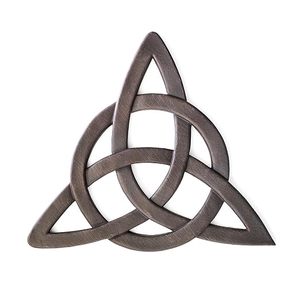 Décoration murale artisanale nœud celtique Triquetra, finition bronze antique, symbole du nœud de la Trinité entrelacé, art mural décoratif pour la maison - Product Image 1