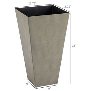 Set di 3 Vasi Alti per Interni/Esterni da 71 cm, Grigio, con Foro di Drenaggio per Portico, Patio, Terrazza, Giardino - Product Image 3