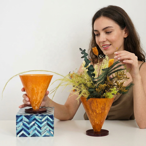 Jarrón de Flores de Resina Impermeable, Estilo Art Deco Moderno y Ecológico, Decoración de Mesa para Hogar/Hotel - Product Image 1