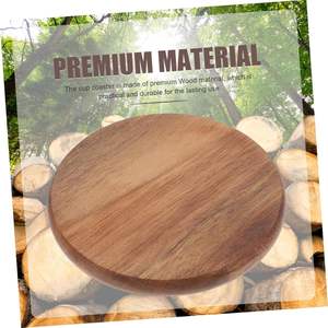 Acacia Wood Luxury Handmade Round 10mm Thick Tea <b>Coaster</b> <b>Set</b> Decorative <b>Coasters</b> for Home and Office - Product Image 2