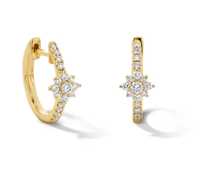 <b>Hoops</b> earrings Diamond Earrings Gold And <b>Silver</b> Earrings Natural and Lab Grown Diamond Earrings Fine Jewelry for Women - Product Image 1