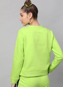 เสื้อสเวตเชิ้ตคอกลมสีเขียวนีออนสำหรับผู้หญิงพร้อมพิมพ์ลายตัวอักษรแขนยาวลำลองระบายอากาศได้ดีสำหรับฤดูใบไม้ร่วง - Product Image 5