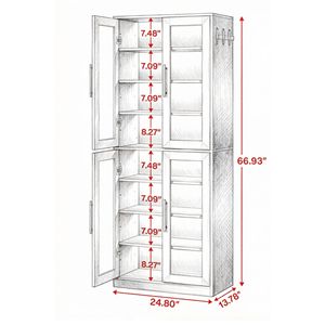 Scarpiera Contemporanea Stile Fattoria Autoportante Antipolvere con Ripiani e Scaffali Regolabili per l'Organizzazione delle Scarpe - Product Image 3