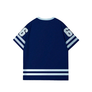 Camiseta de Fútbol Americano Personalizada con Paneles a Rayas, Cuello en V Extra Grande, Malla Transpirable, Mangas Cortas, Ropa Deportiva para Equipos, Proveedor OEM - Product Image 5