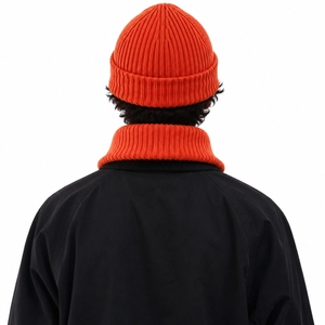 Gorro de Invierno Unisex de Color Sólido, Gorro de Punto con Puño y Rayas en Contraste, Gorro de Punto Cálido Hecho a Mano con Material Acrílico - Product Image 2