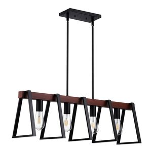 Lampada a Sospensione Moderna a 4 Luci Regolabili da 60W per Isola Cucina, Lampadario Industriale da 6x12FT per Sala da Pranzo con Aste da 6FT - Product Image 3