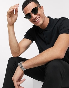 Men's <b>Black</b> Short Sleeve <b>Polo</b> Shirt 100% Cotton Pique Knitted Solid Color Smart Casual Breathable Design Regular Fit - Product Image 3
