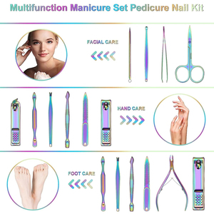Juego de Manicura y Pedicura Profesional de Acero Inoxidable, con Estuche de Cuero Rosa, Nuevo, Moderno y Portátil, de un Buen Proveedor - Product Image 2