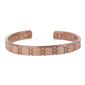 Pure <b>Copper</b> Magnetic Bracelet Geometric Link Pattern Cuff Bangle Arthritis Pain Relief Healing Jewelry Wholesale Waterproof - Product Image 4