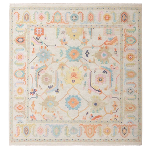 Tapis de luxe en laine noués à la main à motif floral, à poils ras, style marocain, pour la décoration intérieure d'hôtels et de villas - Product Image 6