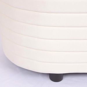 Banco de Almacenamiento Moderno Tapizado en Terciopelo Blanco, Taburete para el Pie de la Cama, para Dormitorio, Sala de Estar y Entrada - Product Image 4