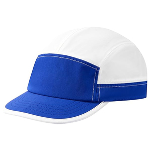 Casquettes 5 panneaux pour hommes, streetwear personnalisé blanc et bleu avec patch frontal vierge, sangle à boucle réglable, service OEM ODM, nouvelle arrivée - Product Image 1