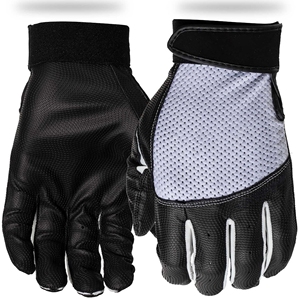 Custom Sports Classic Batting Gloves Adult Pairs Baseball Softball Spandex Grey Black <b>Hook</b> and Loop Closure Ambidextrous - Product Image 2