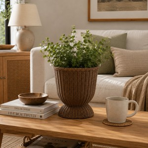 Jarrón de Mimbre Marrón con Base, Estilo Bohemio Vintage, Decoración para el Hogar, Tendencia Actual, Florero Tejido, Jarrón de Piso, Jarrón de Mesa, Vietnam - Product Image 6