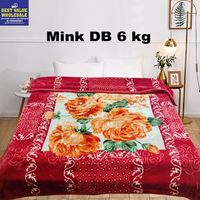 Manta de Lujo de 4.5-5 kg, Suave y Cálida para Invierno, de Poliéster con Diseño de Visón Raschel, para Cama Doble, Antipelusas, con Patrón Floral, Estilo Europeo Americano