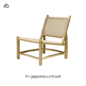 Fauteuil de salon style naturel en teck et rotin synthétique, ensemble de salon design moderne, mobilier pour hôtel et appartement - Aria - Product Image 2