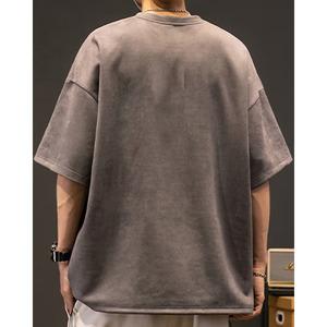 Wholesale Acid Washed Vintage Heavy Plus Size <b>T</b>-Shirt Custom Logo 100% Cotton Unisex Men's Oversized with Long Length - Product Image 5