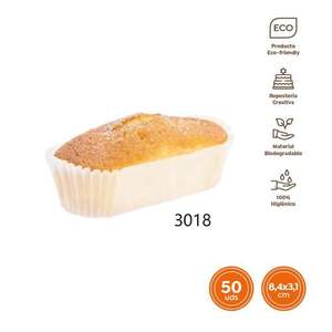 MOLDE MAGDALENA ALARGADO BLANCO 8.4 X 3.1 cm 50 UNIDADES Molde de Papel para Pastel Herramientas Esenciales para Repostería - Product Image 3