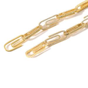 Bracelet en moissanite de style hip-hop, finition rhodiée, disponible à un prix raisonnable en provenance d'Inde. - Product Image 4