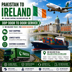 Expédition du Pakistan vers l'Irlande |   Livraison à domicile DDP |   Transport maritime et aérien |   Agent d'expédition vérifié pour la logistique de fret mondial - Product Image 1