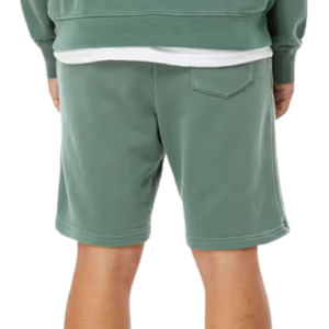 Custom <b>Men's</b> Sage <b>Green</b> Fleece <b>Shorts</b> Elastic Waist Side Pockets Back Patch Pocket Above Knee Daily Lounge Wear Wholesale <b>Shorts</b> - Product Image 4