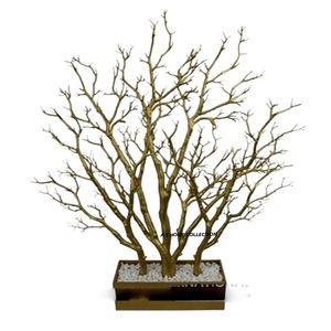 Producto de Alta Calidad, Elegante y Moderno, Artículos Navideños de Aluminio, Decoración Única en Forma de Árbol, Acabado Dorado, Iluminación LED de Metal - Product Image 1