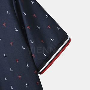 Camiseta de Cuello Alto para Hombre, Tejido Antiarrugas, Antidesgarro, Tejido de Punto Estampado, Rayas Blancas, Manga Corta, para Golf - Product Image 4