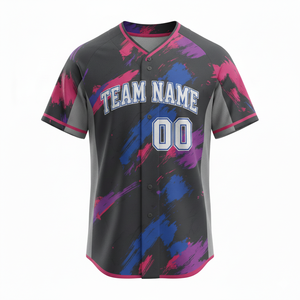 เสื้อเบสบอลทีมผู้ใหญ่แบบพิมพ์ลาย ระบายอากาศได้ดี คุณภาพสูง ปรับแต่งได้ ผลิตจากโพลีเอสเตอร์ 100% แห้งเร็ว คอวี ออกแบบมาเพื่อการเล่นกีฬา - Product Image 2