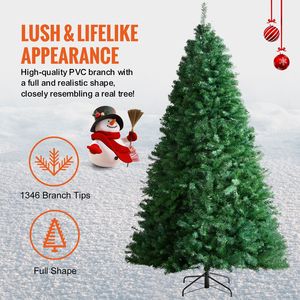 Albero di Natale Artificiale da 2,3 m con 1346 Punte di Rami, Base in Metallo, Dimensioni 1,2 m e 300 cm, Decorazioni per Casa e Ufficio - Product Image 3