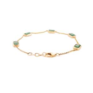 14K <b>Gold</b> Asscher Cut Diamond <b>Bangle</b> Bracelet-Trendy Bezel Set Style - Product Image 4