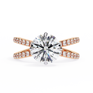 Anillo de Compromiso de Moissanita con Corte Redondo, Banda Cruzada, Joyería de Boda Solitaria para Mujer - Product Image 4