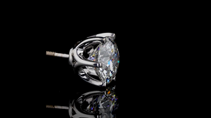 Pendientes de Diamante Cultivado en Laboratorio con Corte Redondo |   Pendientes Minimalistas con Diamantes para Uso Diario | Joyería de Diamantes al por Mayor OEM - Product Image 4